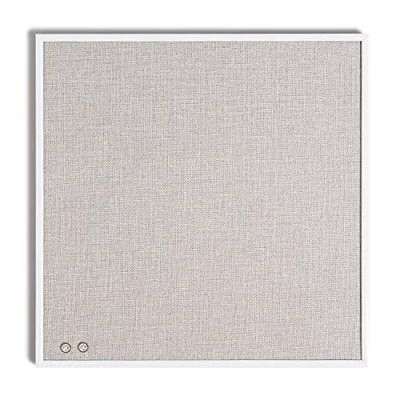 Image of U Brands Farmhouse Linen Cork Board, 36x36 cm, White Metal Pin Board Frame, Industrial Grade Pinning Surface