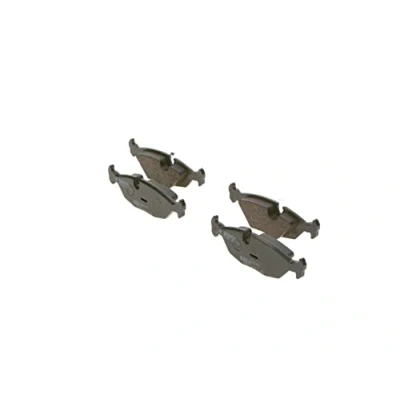 Image of 34111154398, 34111159273, 34211153196, 34211153913, 34211154398 Brake pad set BOSCH 0 986 466 751 Low Metallic with piston clip BMW: 3 Saloon