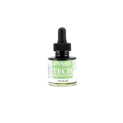 Image of Dr. Ph. Martin&#039;s TECH Drawing Ink, 1.0 oz, Olive Green (11W)