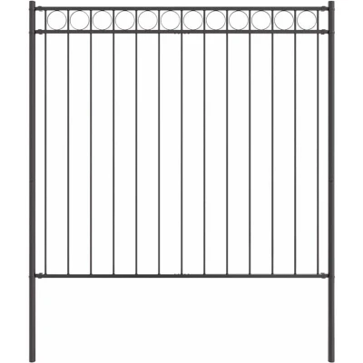 Image of vidaXL Garden Fence Gray 1.7x1.5 m Steel