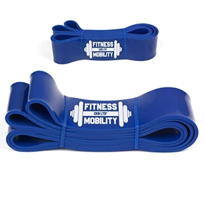 Image of CKB LTD Strong Resistance Bands BLUE 6.4 cm 27 68kg SINGLE BAND for Assisted Pull Up Stretching Heavy Duty Gym Fitness Gymnastics Loop Powerlifting Workout Ideal Men Women Exercises