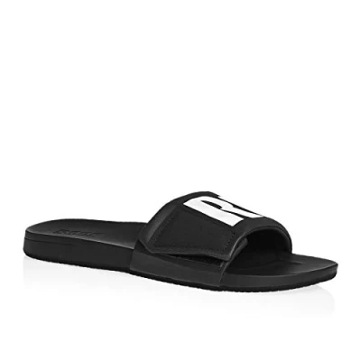 Image of Reef Men&#039;s Cushion Bounce Slide Flip Flops, Black (Black/White/Logo Bio), 10 UK