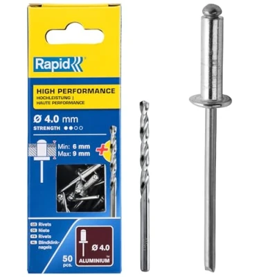 Image of Rapid Rivets High Performance Including Drill Piece, 4 x 12 mm, 5000384 50 Pieces