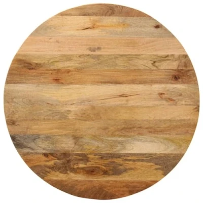 Image of vidaXL Table Top 90cm Round Solid Mango Wood with Oak Finish for Dining, Living Room, Restaurant