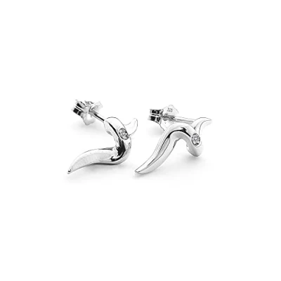 Image of Hot Diamonds Spiral Silver and Diamond Sterling Earrings