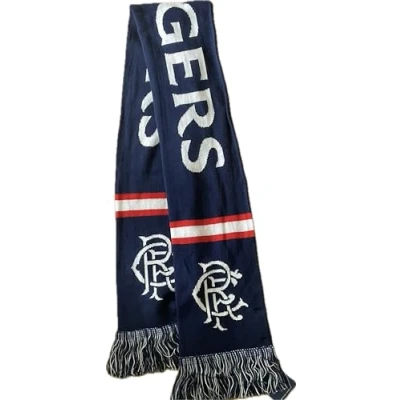 Image of Rangers Navy Scarf with Scroll Crest Design, Unisex RFC