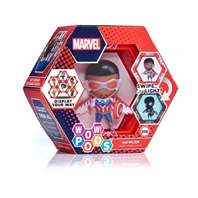 Image of WOW! PODS Marvel Avengers Collection Sam Wilson Superhero Toys Light Up Bobble Head Figure Official Collectable &amp; Gifts Number 208 in Series