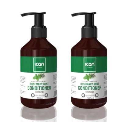 Image of Ican London Rosemary Mint Strengthening Hair Conditioner, 300ml, Pack of 2