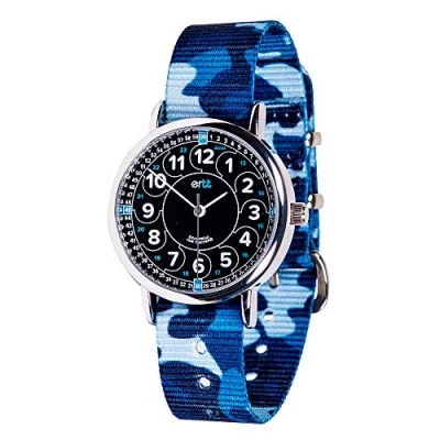 Image of EasyRead Time Teacher Watch Children Watches For Kids Learn To Tell The 2 Step Black Blue 12 24 Hr Face Analogue Easy Read Dial Camo