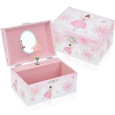 Image of TAOPU Girl&#039;s Gift Music Box with Spinning Ballerina,Fairy Design Musical Jewelry for Kids Jewel Storage,Toys Girls