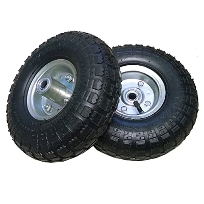 Image of TAHA® 2X 10&quot;Inch Pneumatic Truck Trolley Sack Replacement Wheel Barrow Tyres Garden.