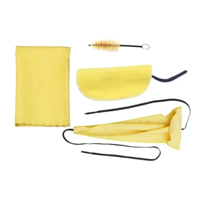 Image of Alnicov Saxophone Cleaning Care Kit with 3Pcs Cloth and Mouthpiece Brush Musical Instrument Maintenance Tool(Yellow)
