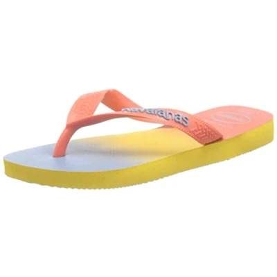 Image of Havaianas Women&#039;s TOP Fashion Flip Flop, Gold Yellow, 3/4 UK