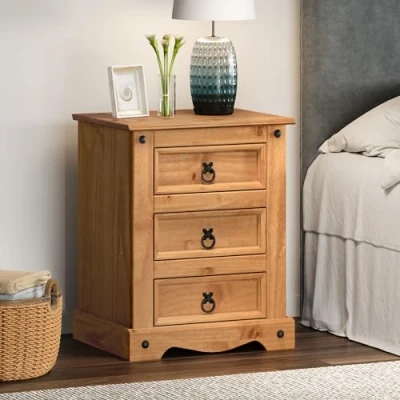 Image of Mercers Furniture Trade Corona Bedside Cabinet Table (Corona Chunky)