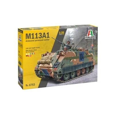 Image of Italeri 6753 1:35 M 113 APC, Standing Model Building, Crafts, Hobby, Gluing, Plastic, Detailed Tank Kit, Military
