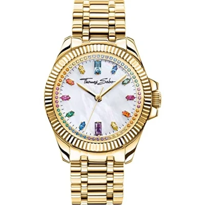 Image of Thomas Sabo Women&#039;s Divine Rainbow (33mm) Mother of Pearl Dial/Stainless Steel Bracelet WA0394 201 33