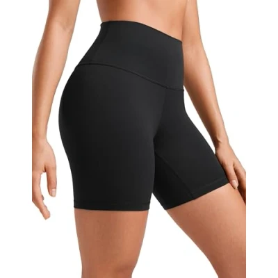 Image of CRZ Yoga Womens Butterluxe 6&#039;&#039; Shorts High Waisted Workout Gym Leggings Running Spandex Biker Black 16