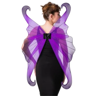 Image of Wicked Costumes Adult Purple Dark Fairy Wings Fancy Dress Accessory