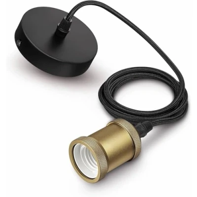 Image of Philips Lighting myLiving Vintage Pendant Light 1 x 40 W 230 V, Metal Fabric Coated, E27, Gold