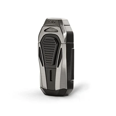 Image of Colibri Boss Triple Jet Flame lighter integrated Cigar Cutter for smoking cigars Wind Resistant Works With Butane (Not Included) Nice Elegant Gift Box Two Year Warranty