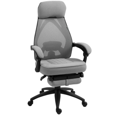 Image of Vinsetto Office Chair with Footrest, High Back Swivel Desk Adjustable Height and Headrest for Home Office, Dark Grey