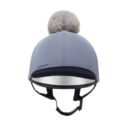 Image of LeMieux Pom Hat Silk in Fern Or Jay Blue A Silky to Finish Your Look, Blue, One Size