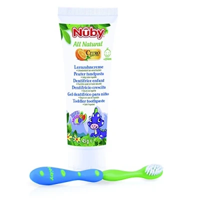 Image of Nuby CG18045 All Natural Combo Pack Complete Toothpaste and Toothbrush