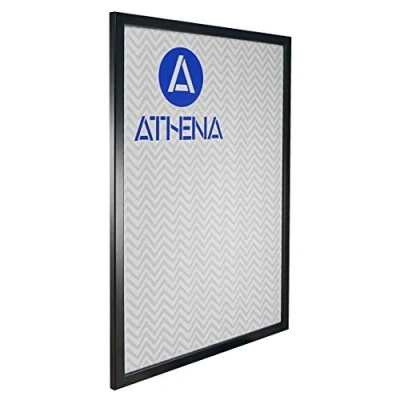 Image of Athena Thin Satin Black Picture Frame (50 x 70 cm) Portrait or Landscape Photo with Clear Styrene Sheet &amp; Wall Mounted Hook for Photos, Pictures, Posters, Decor, Certificate