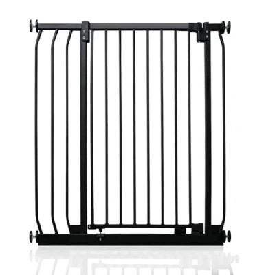 Image of Safetots Extra Tall Elite Safety Gate, 80cm 89cm, Matt Black, 96.8cm in Height, Pressure Fit Stair Baby Gate for Doors Hallways and Spaces, Barrier, Easy Installation