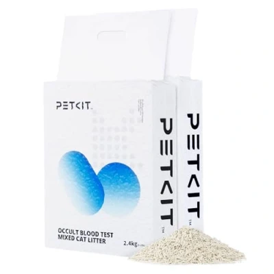 Image of PETKIT Clumping Cat Litter, 12 Litres Mixed Tofu Bentonite Litter with Urine Test Particles, Easy to Use Ultra Absorbent Odor Control and Flushable, Dust Free, Biodegradable, 2 Packs