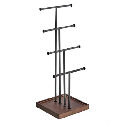 Image of Amazon Basics Four Tiered Jewellery Tree Stand Walnut/Black