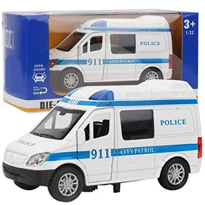 Image of 1:32 Mini Simulation Alloy Ambulance Car with Sound and Light Model Toy Vehicle Collection Gift for Children Above 3 Years Old(Blue)