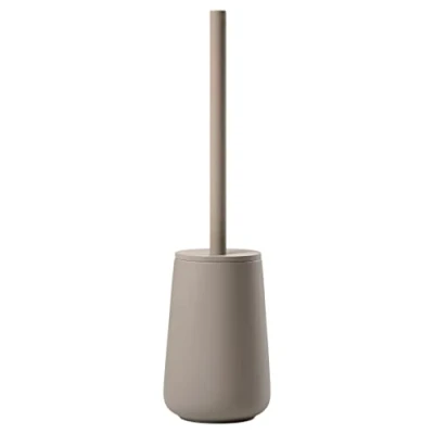 Image of Zone Denmark Nova One Ceramic Toilet Brush with Holder Soft Touch Coating Taupe Diameter 10.5 cm Height 37