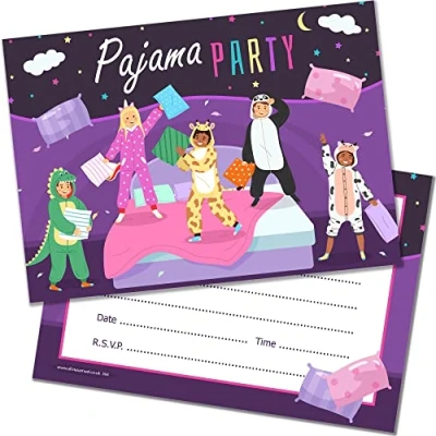 Image of Olivia Samuel 20 x Pyjama Party Invites from A6 Double Sided Cards with Envelopes
