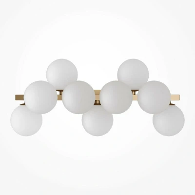 Image of Maytoni Dallas Modern 9 Light Wall Lamp Gold, Matte White Shade, G9