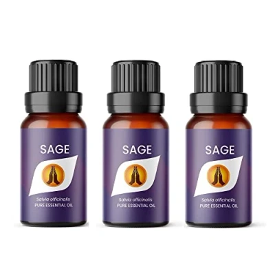 Image of Aroma Energy Sage Essential Oil 30ml (3 x 10ml Bottles) 100% Pure &amp; Natural