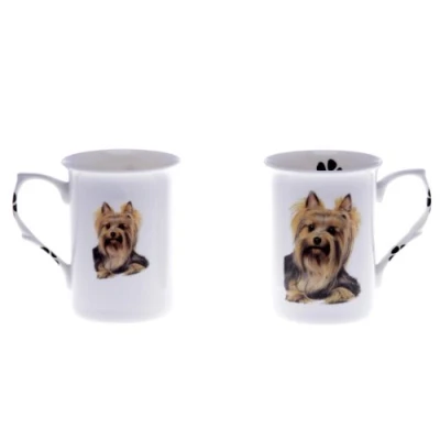 Image of (BB66) Set of 2 Bone China BEAKERS/Mugs Yorkshire Terrier Yorkie Dog Presentation Gift Boxed Lovely Gift, Kirsty Jayne China, Hand Decorated