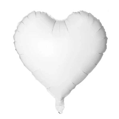 Image of White Heart Foil Balloon, 45cm (2 pack)