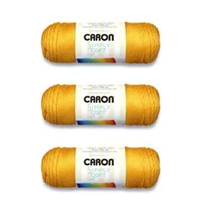 Image of Caron Simply Soft Gold Yarn 3 Pack of 170g/6oz Acrylic 4 Medium (Worsted) 315 Yards Knitting/Crochet