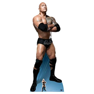Image of STAR CUTOUTS &quot;The Rock Arms folded Do you like pie? Dwayne Johnson&quot; Cardboard Cut Out, Cardboard, Multi Colour, 195 x 74 cm