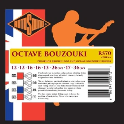 Image of Rotosound RS70 Phosphor Bronze Loop End 8 String Bouzouki Set