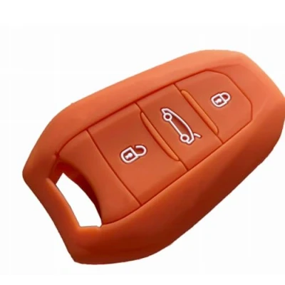 Image of Nordecco Silicone Key Case Cover Fits Fiat 600 600e Electric 2024 2025 3 Buttons Keyless Remote Fob (Orange)