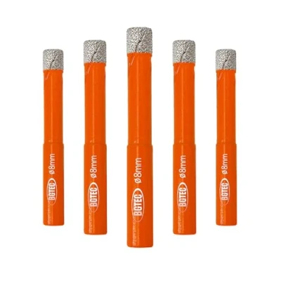 Image of Dry Diamond Drill Bit Set,BGTEC 8mm Hole Saw for Granite,Marble,Masonry, Concrete, Tile/Ceramic, Glass, Hard plastic,5pcs Vacuum Brazed Core Kit