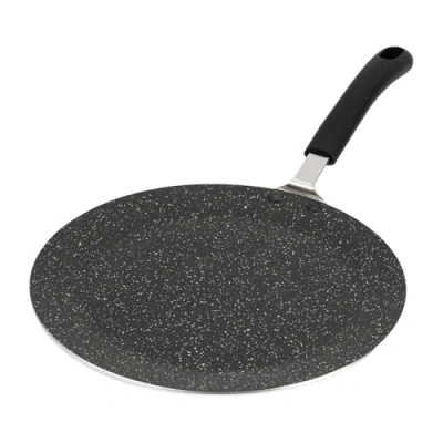 Image of LENAK Induction Base Non Stick Chapatti and Indian Flatbread Pan Tawa Tava Roti Crepe Pancake Dosa Pan, Aluminium, Black/Suitable for Induction, Electric &amp; Gas Hobs Dishwasher (30cm)