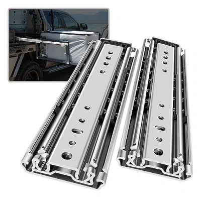Image of AOLISHENG Heavy Duty Drawer Runners 220kg Load Capacity Slides Ball Bearing, Full Extension Without Lock, 500 600 700 800 900 1000 1100 1200 1300 1400 1500mm Side Mount 1 Pair