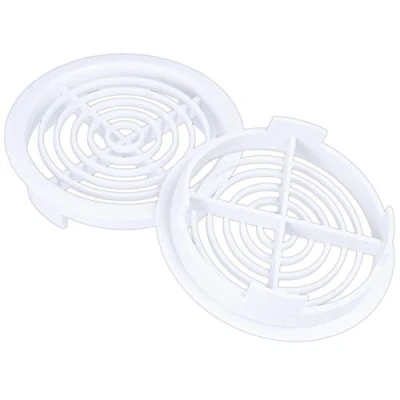 Image of 10x White Soffit Vents 80mm Circle UPVC Push in Easy Fit Loft Ventilation Fascia Grille