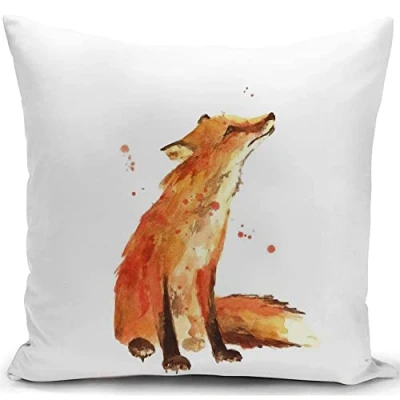 Image of KUNQIAN Fox Cushion Cover Animal Ornament Pillow Decor for Home Livingroom Couch Bed Sofa Decorate Throw Case Gift 18&quot;x18&quot;