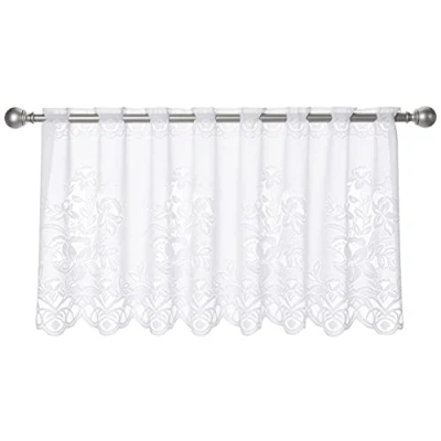 Image of Elbersdrucke Bistro Curtain 1129 White Semi Transparent 60 x 160 cm Short for Living Room Bedroom Hallway 501239