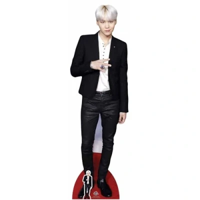 Image of STAR CUTOUTS CS747 Lifesize Cardboard Free Desktop Cutout of Min Yoon Gi (Suga) Bangtan Boys Standee, Solid, Multicolour
