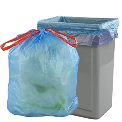 Image of Yarebest 50L Drawstring Bin Liner, Large Blue Trash Bags 50l, 110